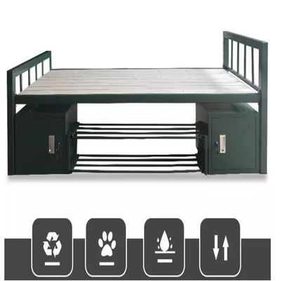 Het poeder bedekte Stevig Leger Gray Green Color Steel Bed met Bodemkast met een laag