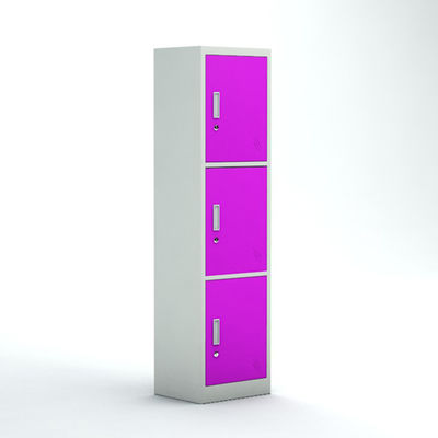 De verticale van de de Slaapkamergarderobe van het 3 Deurenstaal Kast van de het Metaal Kleurrijke Opslag