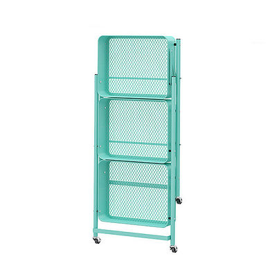 Mini het Karretjekar van Mesh Basket Mobile Rolling Storage van het 3 Rijenmetaal