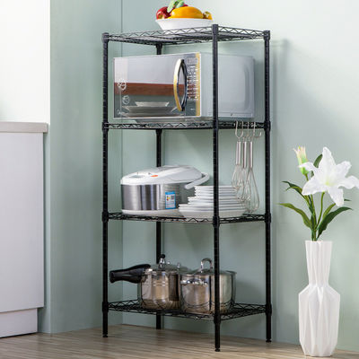Grondbeginselen 4 Rijen Regelbare Op zwaar werk berekende Organisator Steel Shelf Rack