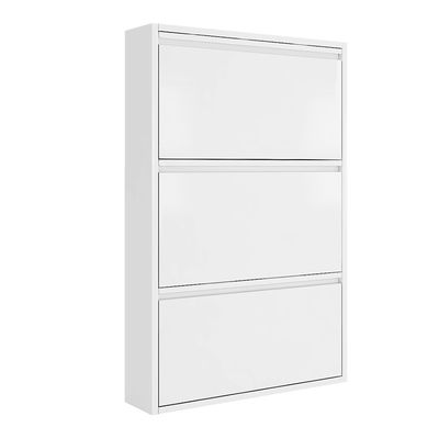 Wit Modern de Opslagkabinet van het Ontwerpmetaal 3 van het het Staallagen Kabinet van het Schoenrek