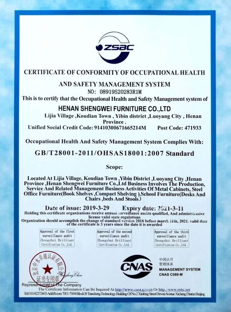 China Luoyang Metaniture Trading Co., Ltd. certificaten